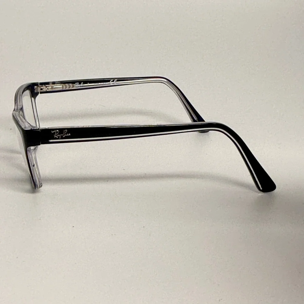 Ray-Ban RB 1536 3529 Black Clear Rectangular Eyeglass Frames 46-16-125